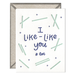 I Like Like You Letterpress Greeting Card with Envelope