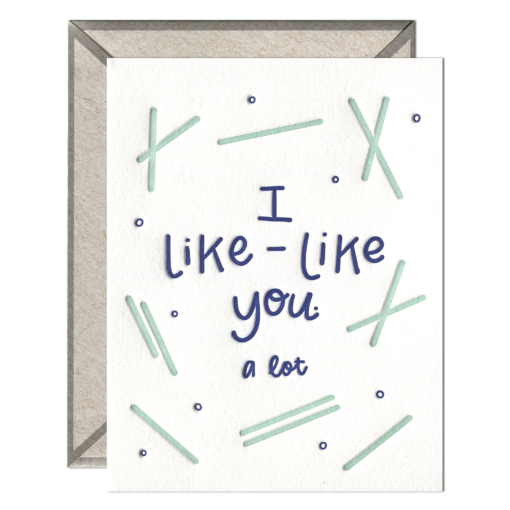 I Like Like You Letterpress Greeting Card with Envelope