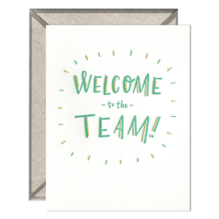 Welcome to the Team Letterpress Greeting Card with Envelope