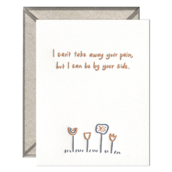 By Your Side Flowers Letterpress Greeting Card with Envelope