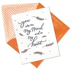 Letterpress sympathy card reading 
