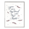 On Mind and in Heart Letterpress Greeting Card