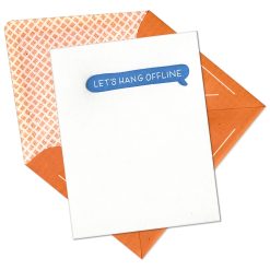 Let's Hang Offline Letterpress Greeting Card with Envelope