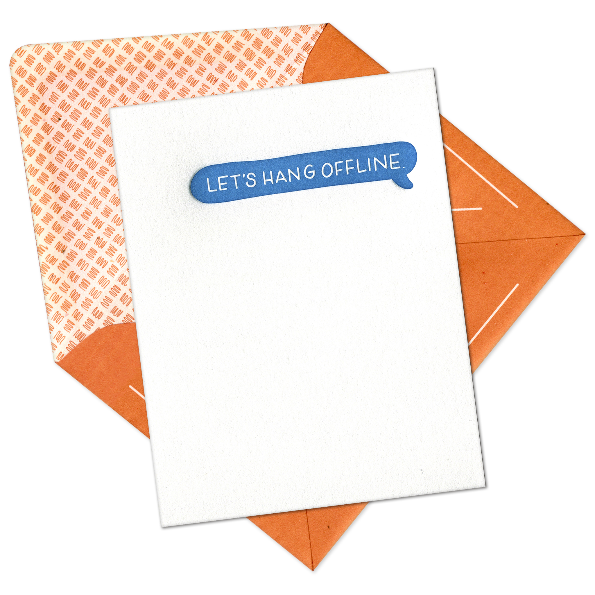 Let's Hang Offline Letterpress Greeting Card with Envelope