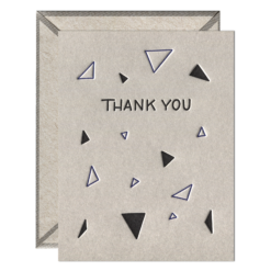 Thank You Triangles Letterpress Greeting Card with Envelope