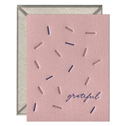 Grateful Letterpress Greeting Card with Envelope