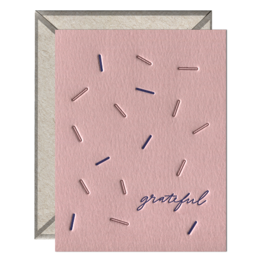 Grateful Letterpress Greeting Card with Envelope
