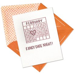 Fancy Date Night Letterpress Greeting Card with Envelope