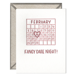 Fancy Date Night Letterpress Greeting Card with Envelope