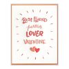 Partner Lover Valentine Letterpress Greeting Card