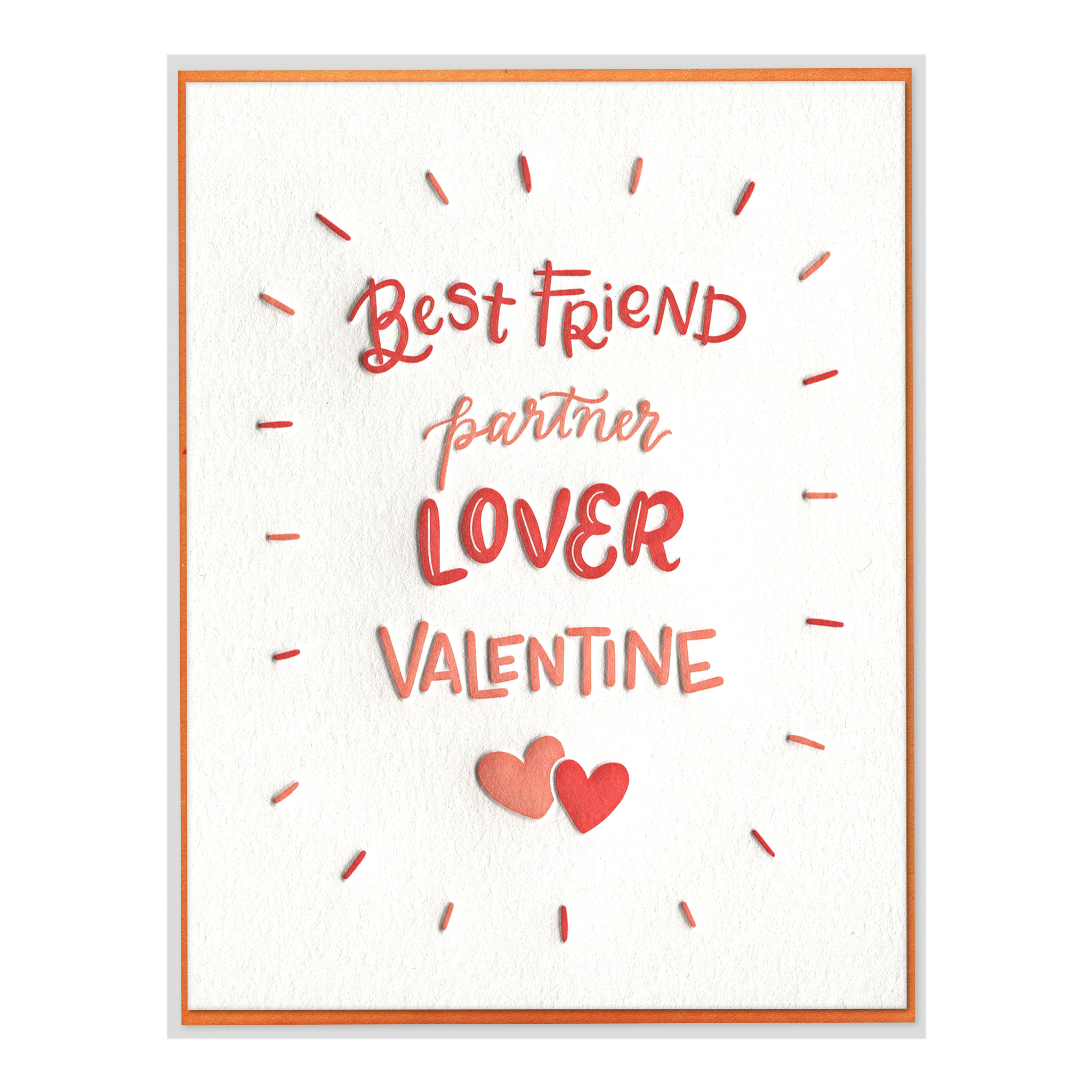 Partner Lover Valentine Letterpress Greeting Card