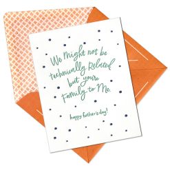 Family to Me Father's Day Letterpress Greeting Card with Envelope