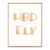 HBD ILY Letterpress Greeting Card