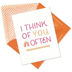 I Think of You Often Letterpress Greeting Card with Envelope