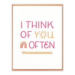 I Think of You Often Letterpress Greeting Card