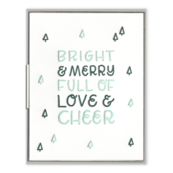 Full of Love and Cheer Letterpress Greeting Card with Envelope