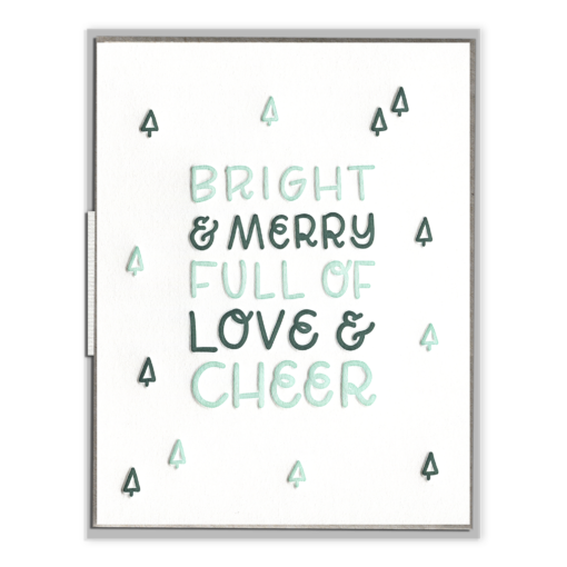 Full of Love and Cheer Letterpress Greeting Card with Envelope
