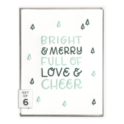 Full of Love and Cheer Letterpress Greeting Card Boxed Set of Six