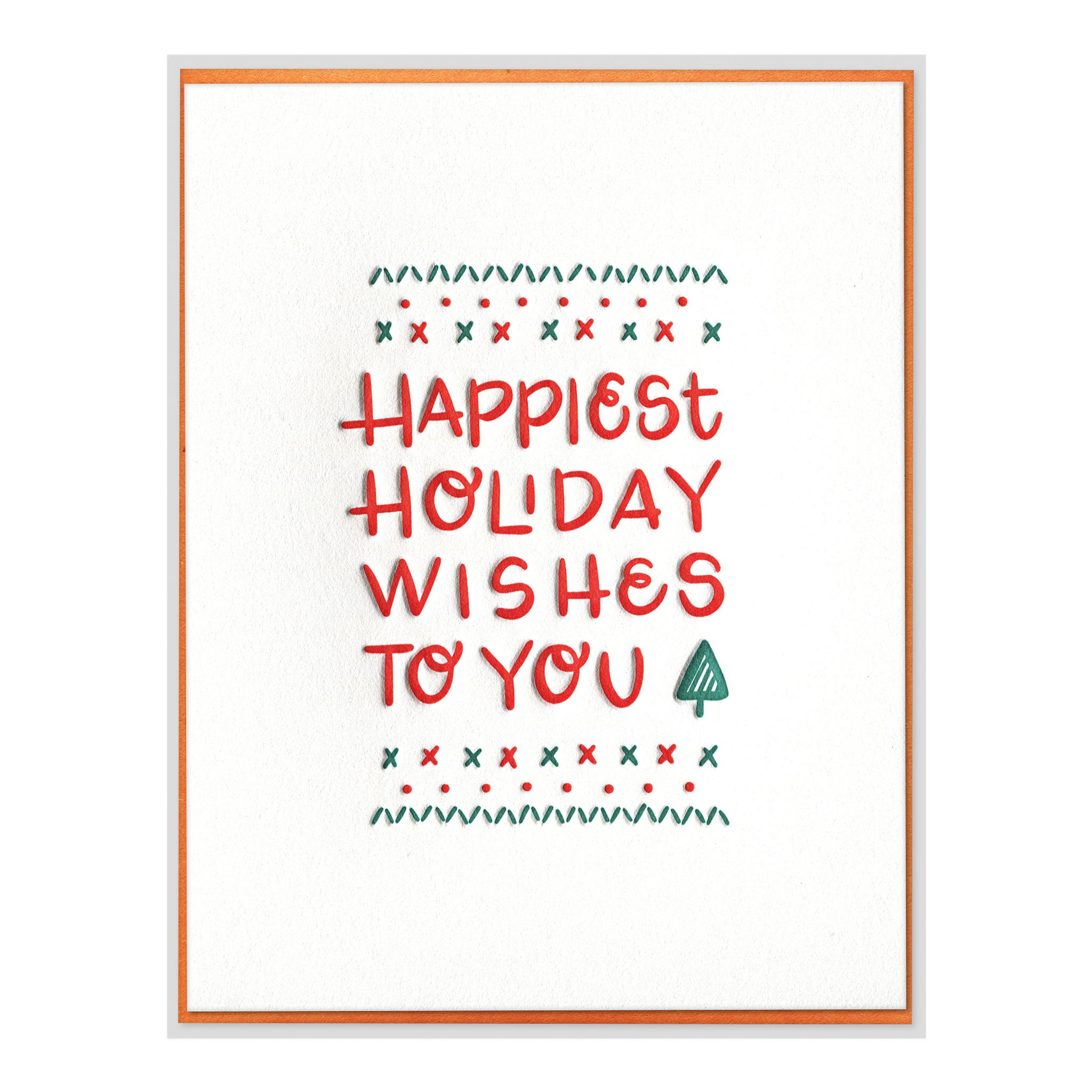 Happiest Holiday Wishes Letterpress Greeting Card with Envelope