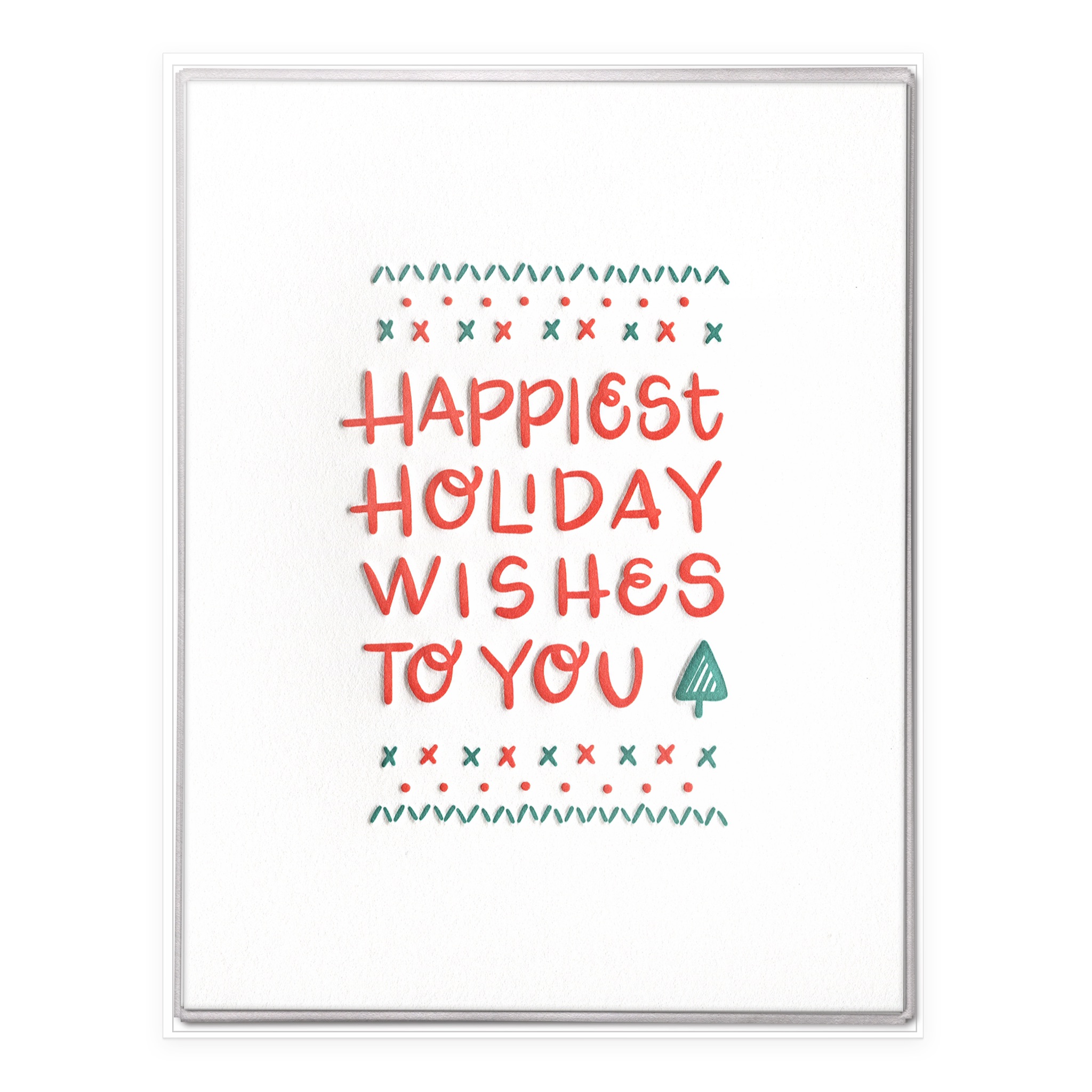 Happiest Holiday Wishes Letterpress Greeting Card Boxed Set of Six