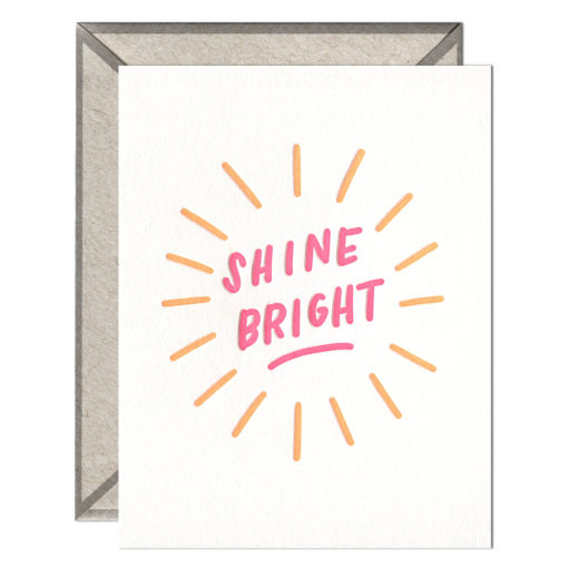 Shine Bright Letterpress Greeting Card with Envelope