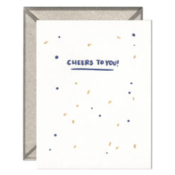 Cheers to You Letterpress Greeting Card with Envelope
