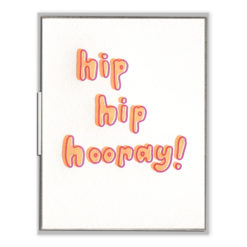Hip Hip Hooray Letterpress Greeting Card