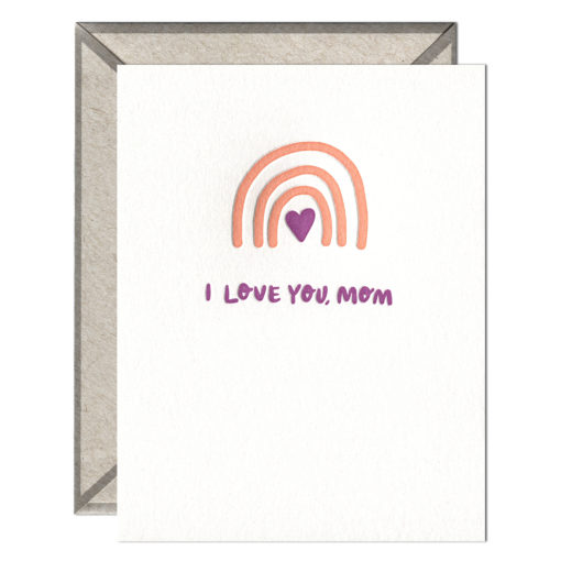 I Love You, Mom Letterpress Greeting Card with Envelope