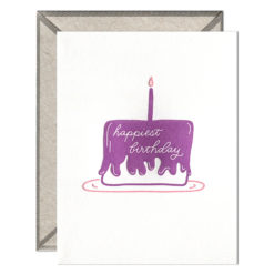 Happiest Birthday Cake Letterpress Greeting Card with Envelope