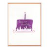 Happiest Birthday Cake Letterpress Greeting Card