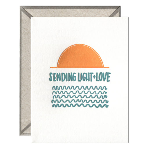 Sending Light and Love Letterpress Greeting Card with Envelope