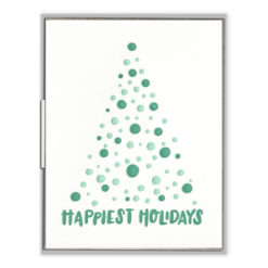 Happiest Holidays Tree Letterpress Greeting Card with Envelope