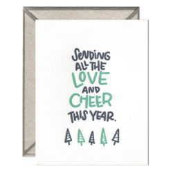 Love and Cheer Letterpress Greeting Card with Envelope