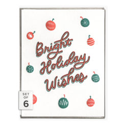 Bright Holiday Wishes Letterpress Greeting Card Boxed Set of Six