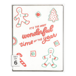 Most Wonderful Cookies Letterpress Greeting Card Boxed Set of Six