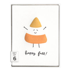 Happy Fall Candy Corn Letterpress Greeting Card Boxed Set of Six