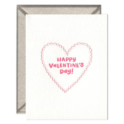 Valentine's Day Heart Letterpress Greeting Card with Envelope