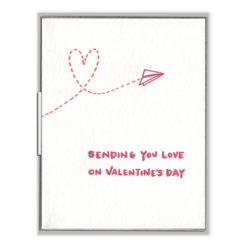 Paper Airplane Heart Letterpress Greeting Card with Envelope
