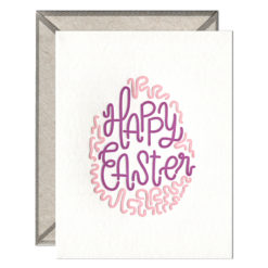 Happy Easter Egg Letterpress Greeting Card with Envelope