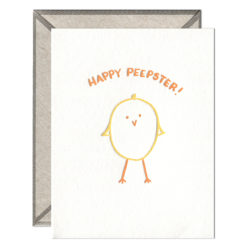 Happy Peepster Letterpress Greeting Card with Envelope