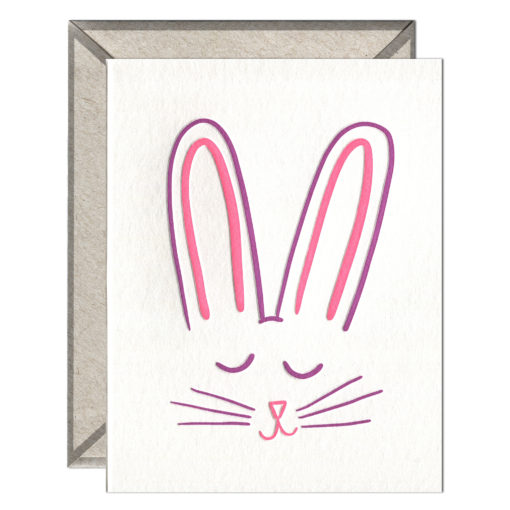 Easter Bunny Letterpress Greeting Card with Envelope