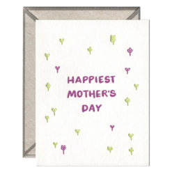 Happiest Mother's Day Letterpress Greeting Card with Envelope