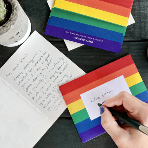 Handwriting in Letterpress Pride Greeting Card