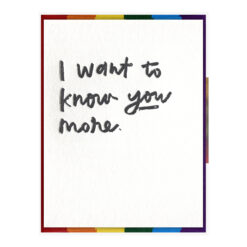 Know You More Letterpress Pride Greeting Card Packaged Front View