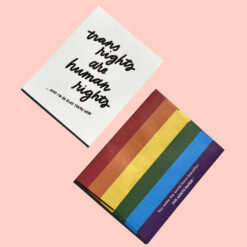 Trans Rights Letterpress Pride Greeting Card with Rainbow Envelope