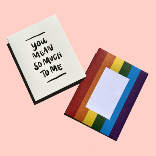 So Much to Me Letterpress Pride Greeting Card with Rainbow Envelope