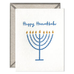 Happy Hanukkah Letterpress Greeting Card with Envelope
