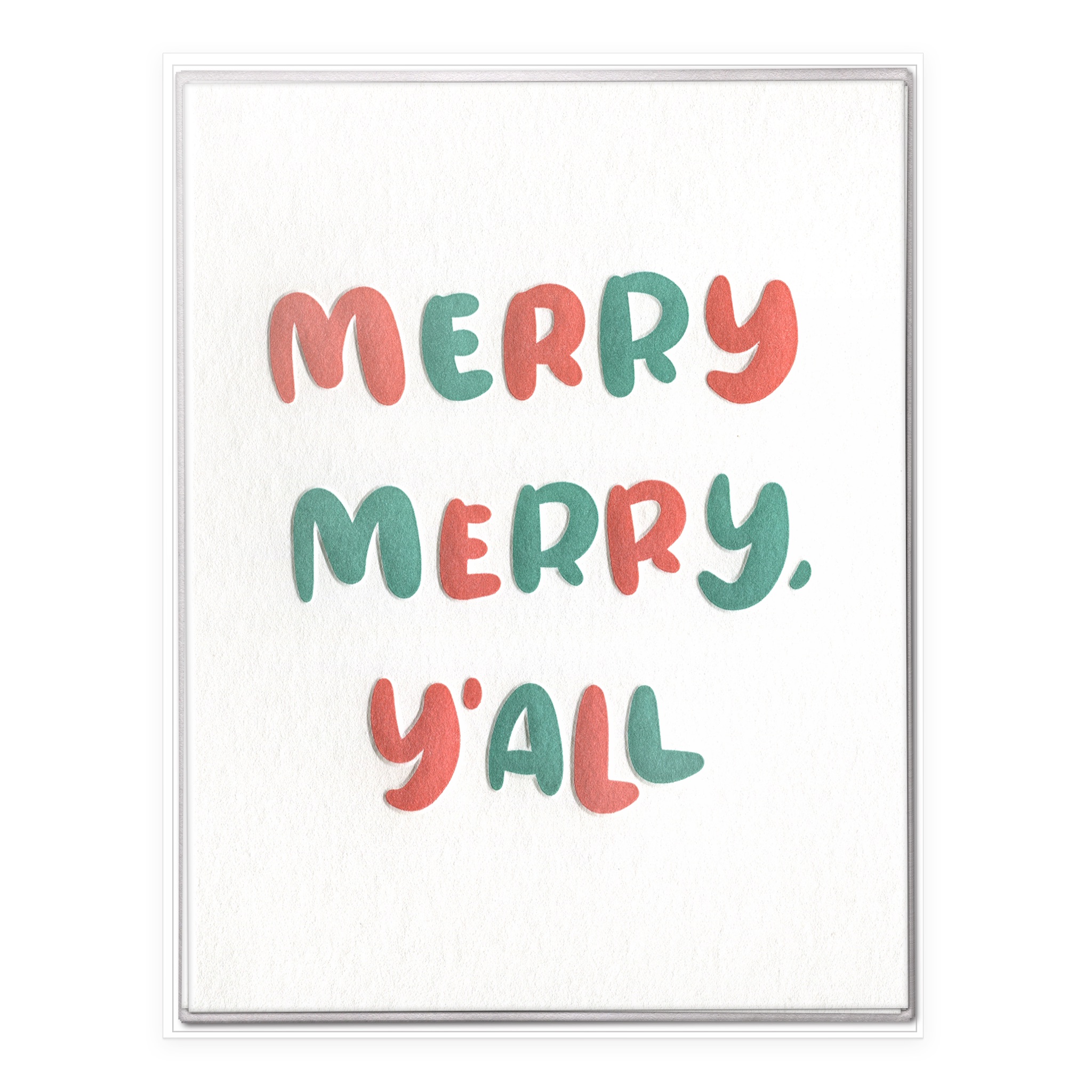 Merry Merry, Y'all Letterpress Greeting Card Boxed Set of Six