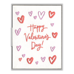 Happy Valentine's Day Hearts Letterpress Greeting Card with Envelope