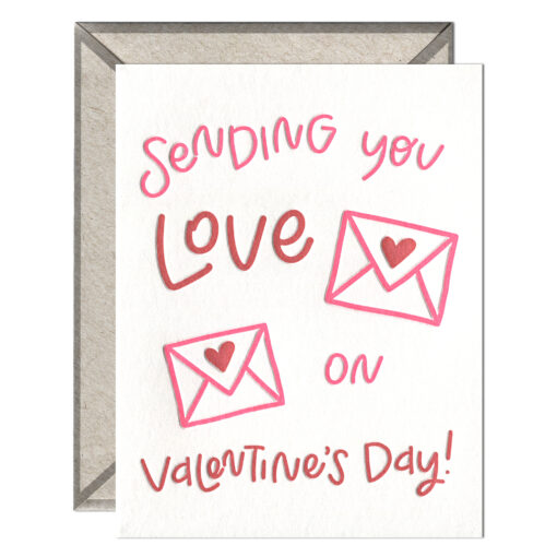 Love Letters Valentine Letterpress Greeting Card with Envelope